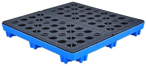 Große, auslaufsichere, abnehmbare Auffangwanne aus Kunststoff for Gabelstapler, Ölfass-Leckwanne(Bule,47.24x27.24x6.69in)