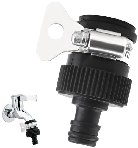 Indoor Tap Connector 14-22mm Mixer Tap Connector Round for Hose Pipe Threadless Faucet Adaptor Threadless Kitchen Water-taps Adjustable Stainless Steel Collar Easy Tight Connection for Less 22mm Tap.