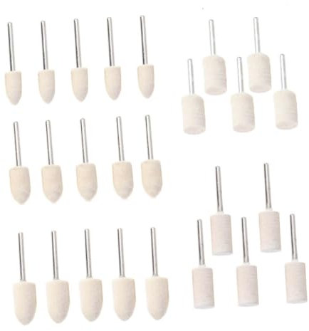 Mobestech 30pcs Wool Wheels Buffing Polishing Wheel Set for Glass Jewelry Mechanical Parts Wool Polishing Pad Included