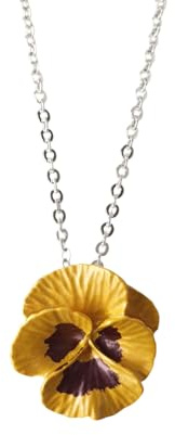 Pansy Yellow Flower Necklace