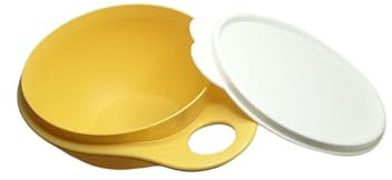 Genérico Bol mélangeur multifonction avec couvercle, 600 ml, jaune, pour mélanger, pétrir et conserver