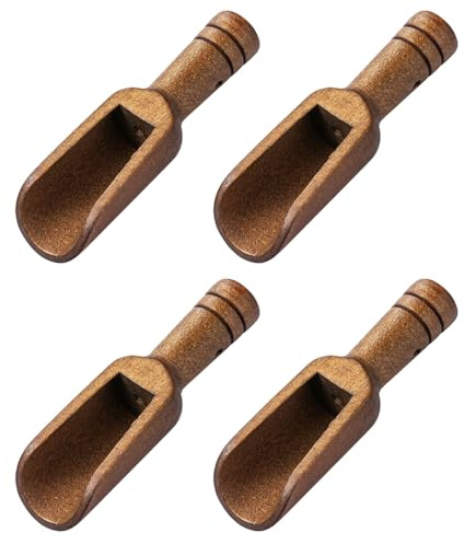 Acacia Mini Wooden Spoons, Wooden Coffee Bean Scoops Versatile Wood Bath Scoop Wooden Tablespoon Kitchen Utensils for Coffee Jars Canisters (4PCS)