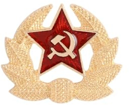XUXINYCS 3 broches de solapa con símbolo de estrella puntiaguda retro socialista con diseño de estrella roja, martillo de hoz, broche de solapa para abrigo, Medium, Metal, Ágata