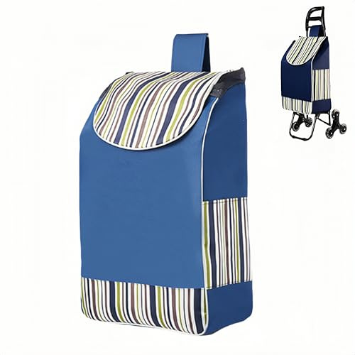 Borsa per la Spesa in Tessuto Oxford, Borsa di Ricambio Pieghevole per Carrello, Borsa per la Spesa di Ricambio Pieghevole Impermeabile per Carrello della Spesa (Blu)