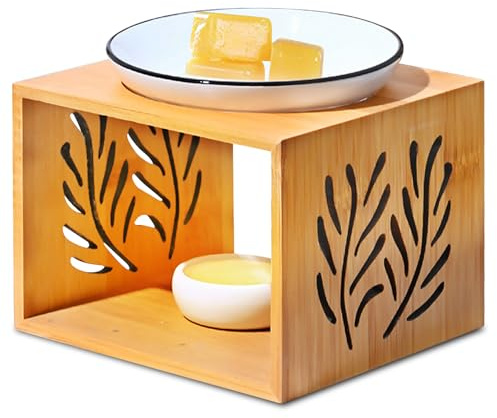 PORFOYO Lampada profumata per oli essenziali, lampada profumata a cera con tealight, lampada a olio profumato, fornello per oli profumati, lampade profumate, lampada a cera profumata, lampada in