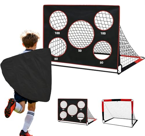 Bnlei Fotbollsmål för trädgård 2-i-1 barn, fotbollsmål för trädgård ingår i en praktisk bärväska, presenter lämpliga för pojkar och flickor, 120 x 90 x 90 cm