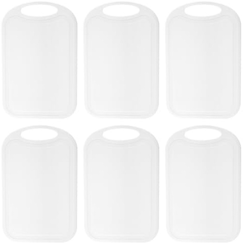 Set di 6 Tagliere da Cucina Plastica per Carne, Pane, Verdure, Frutta | Rettangolare Taglieri Cucina con Manici Antiscivolo Senza BPA, 25x16cm Piccolo Tagliere Plastica Lavabile in Lavastovigliei