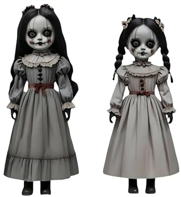 Gruselige Puppe für Mädchen, Horror Dekoration, Halloween Deko, zum Einfügen großer Requisiten, Dekoration, Hofpuppe, Geist, Gruselig, Draußen, 2 Stück (1 Set)