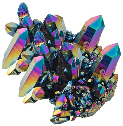 TOGEVAL 2 Piezas de Cristal Natural Galvanoplastia Multicolor 15g Cada Una Adornos para Decoración de Peceras y Plantas Hidropónicas Piedras Naturales para Manualidades y Decoración
