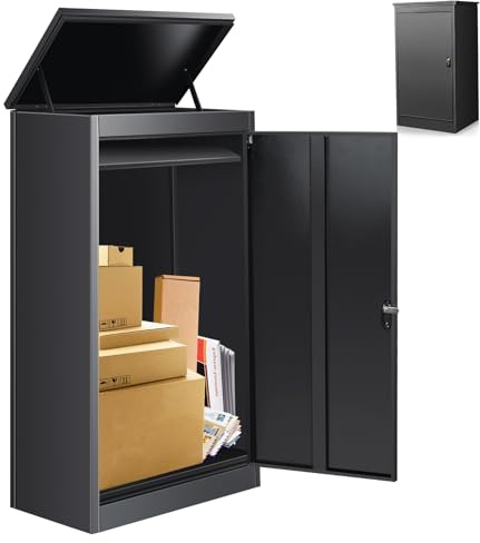 Briefkasten Paketbox für den Außenbereich, extra große Paketboxen mit sicherer Lagerung, wasserdichte Paketboxen für den Außenbereich, 66 x 51 x 117cm