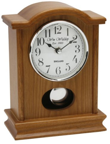 The Emporium Clocks Horloge de cheminée en Bois de chêne avec Pendule – Mouvement à Quartz