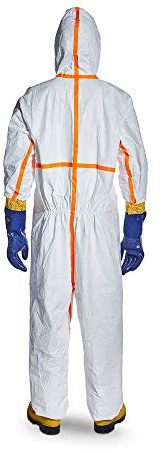 DuPont Tyvek 800J Chemikalienschutzkleidung mit Kapuze, Kategorie III, Typ 3-B, 4-B, 5-B und 6-B Weiß Robust und LeichtGröße S