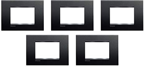 BTicino Slna4803Arff Placca Livinglight, Nero (Antracite), 5 Pezzi