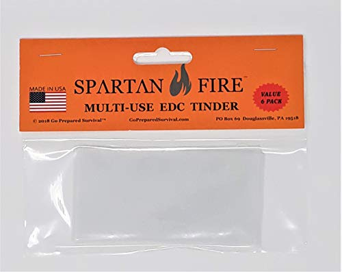 Go Prepared Survival Men Spartan Fire Tinder Spartan Fire Muliti-use Edc Tinder - White, 6 Pack