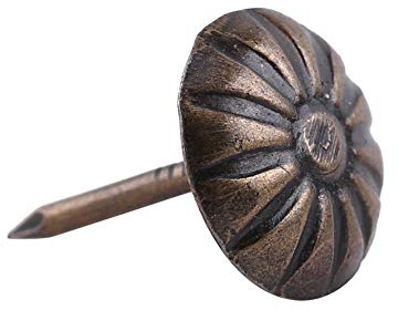 Hilitand 100 tachuelas de tapicería, pasadores de clavos de muebles, pasadores de tapicería de remache de sofá, tachuelas de pulgar para manualidades, latón antiguo (11,2 x 16,6 mm)