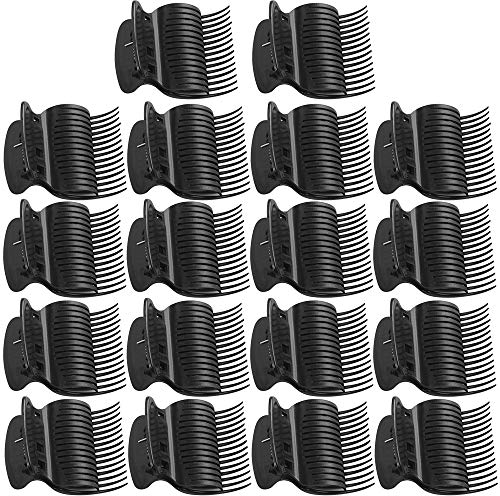 18 Pieces Hot Roller Clips Replacement Plastic Curler Claw Clips for Small, Medium, Large and Large Rollers (Black)