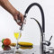 Robinet Cuisine, Mitigeur Cuisine de Flexible Bec Pivotant à 360° et Tuyau en Silicone Noir,avec Douchette Extractible et Pulvérisateur Double Fonction, Froid & Chaud Disponible