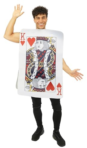 p'tit clown Costume Carte Roi de Cœur Adulte Taille Unique Taille Unique - Blanc (Herzkönig)