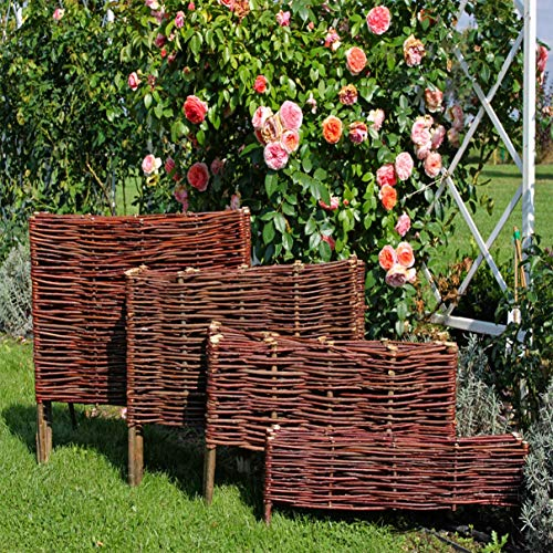 HELO Weidenzaun Beeteinfassung Weide Palisade Beetumrandung Beet Natur Begrenzung (1 Stück, 40 x 120 cm)