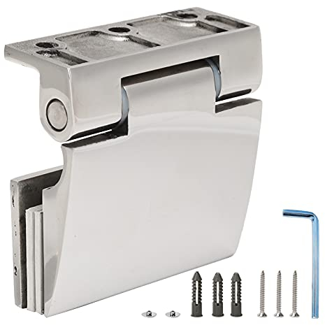 Charnières de Porte de Douche, Charnières de Porte en Verre sans Cadre en Acier Inoxydable Pince de Porte de Salle de Bain pour Verre Trempé 8-12mm pour Quincaillerie Charnière de Meuble