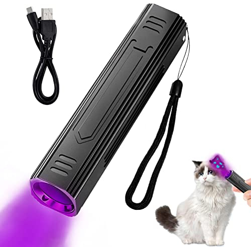 Denlydom Wood's UV-Lampe, tragbar, 365 nm, UV-Schwarzlicht, Taschenlampe, Katzenwurm-Detektor, Arzt-Urin-Detektor für die Analyse von Haut, Hund, Katze, Bettwanzen, Inspektion