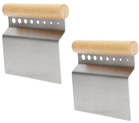 2 Pezzi Tarocco Per Impasti, 2 in 1 Taglia Pasta Taglia Impasto, Raschietto Per Pasticceria in Acciaio Inossidabile Per Pizza Lama Per Tagliapasta Con Spelafili Per Erbe 8 Fori