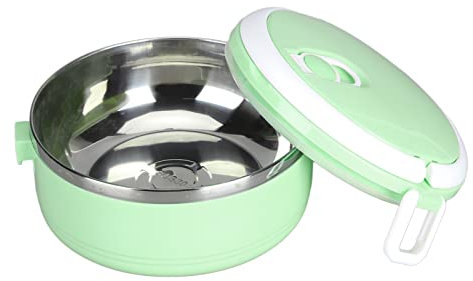 Lunch Box Termico, Porta Pranzo Isolante per Alimenti Caldi in Acciaio Inossidabile 304 Impilabile, Contenitori per Alimenti Rotondi Sigillati Bento Box per Conservazione Fresca di Alimenti(#2)