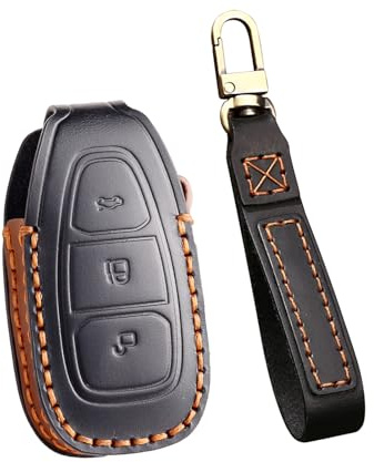 ontto Autoschlüssel Hülle Passt für Ford Schlüsselhülle Weiche TPU Schutzhülle Schlüsselanhänger Passt für Ford Fiesta Focus Mondeo MK4 Mk3 Ranger Ecosport Kuga 2 3 ST Schlüsselgehäuse-Schwarz