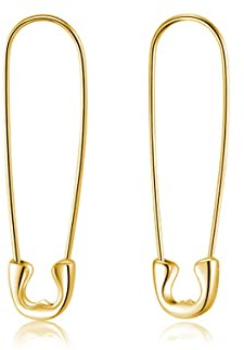 Reffeer Massive 925 Sterling Silber Sicherheitsnadel Ohrringe Creolen für Frauen Ohrringe Mädchen Ohrringe Büroklammer Ohrringe Creolen Pin Knorpel Ohrringe