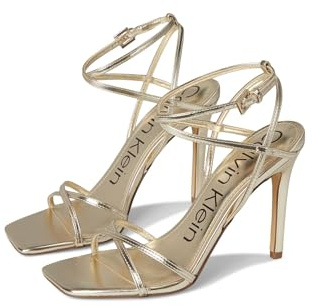 Calvin Klein Damen Tegin Sandale mit Absatz, Gold, 39.5 EU