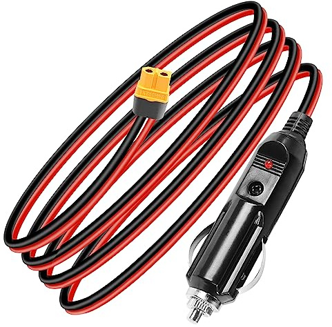 12/24V Cigarette Lighter to XT60 Cable YACSEJAO 14AWG 4.9FT XT60 Car Charger Connector for Cars/Trucks to Solar Generator