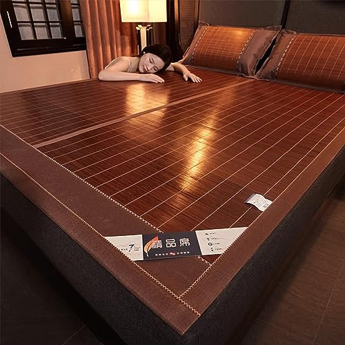 MMleYN Sommer-Schlafmatte Bambus-Matte Bett, Bambus Sommer Isomatte, 190/195/200cm Faltbarer KüHler Teppich, Sommer Schlafmatte Für Hause, Kühlend, Glatt Und Atmungsaktiv (Size : L120xW190cm)