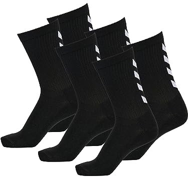 hummel Calcetines deportivos Fundamental para hombre, ideales para deporte y uso diario, gestión de la humedad, soporte para el arco del pie, 6 pares de calcetines, Negro (2001), 38-42