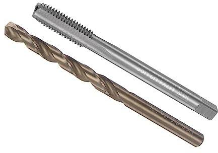 CoCud Taper et Perceuse Mèche Ensemble, M7 x 1 Taraud Filetage 6mm Perceuse Diamètre, Métrique Machine Vis Taraud & Torsion Outil Trousse - (pour Taraudage Réparation), 1-Ensemble