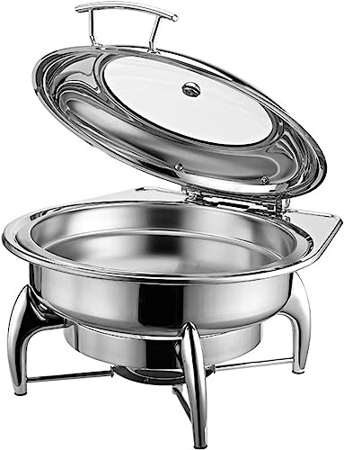 Buffet-Servierer zum Erhitzen von Speisen – Buffetplatte mit Deckel, Portionskontrollplatte, Tisch-Buffetheizung, Servierwagen-Lebensmittelheizung, Portionsplatte, massiver Stahldeckel (rechteckig d