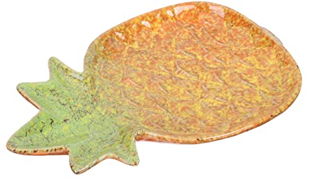 PRETYZOOM Assiette à Dessert Multifonction En Céramique, Motif Plante, Couleur Orange Ananas, Taille Unique, Assiette Décorative Pour Salade De Fruits Et Service à Table,