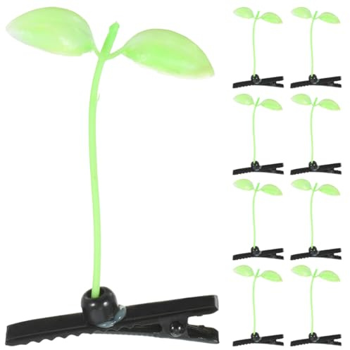 WRITWAA 40 Stück Metall Haarklammern Bohnenkeim Haarclip Kinder Haarspange Pflanzenstil Grashaarclip Für Schule Party Alltag