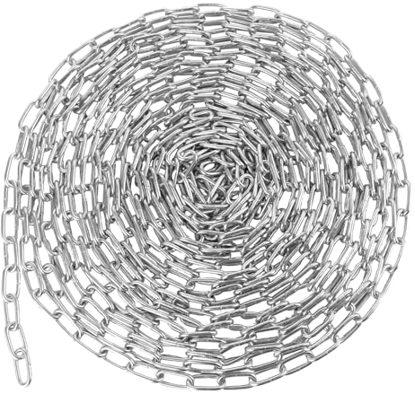 WOPPLXY Gliederkette Meterware, Kette Meterware 3mm 10m, Metallkette Meterwaren Verzinkt zum Aufhängen von Schaukeln, Zäunen, Hängesessel