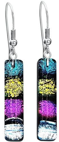 miyou - Murano Glas Ohrringe Damen - Venezianische Ohrhänger mit 925er Silber - Elegante Hängeohrringe Handgefertigt – traditioneller venezianischer Schmuck
