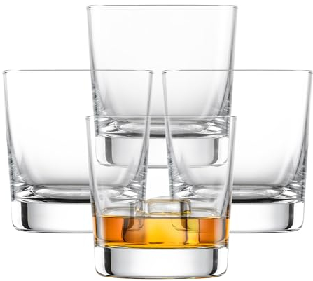 SCHOTT ZWIESEL Vasos para whisky Bar Special (set de 4), vaso recto para whisky, cristal Tritan apto para lavavajillas, fabricado en Alemania (art. nº 123638)
