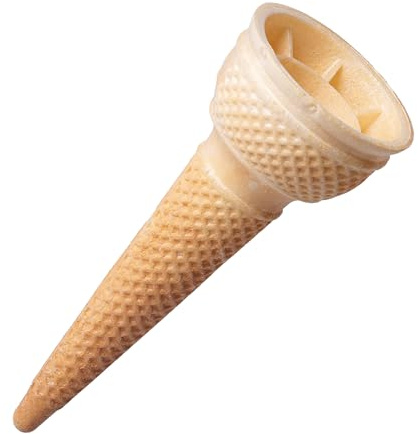 Bazko Italienisches Eishörnchen | Eiswaffeln 12,6 cm / 4,9 cm | 546 Stück | Tulpenhörnchen halbsüße Hörnchen | knusprige Eiswaffel für Softeis, Gelato, Sorbet | vegan