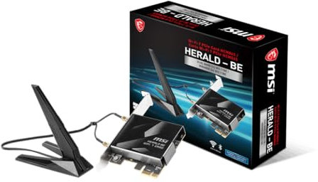 MSI Herald-BE WI-FI 7 MAX (Wi-Fi 7, 802.11BE, Bluetooth 5.4, PCIe, Multi-Link Operation Technology, External Antenna)