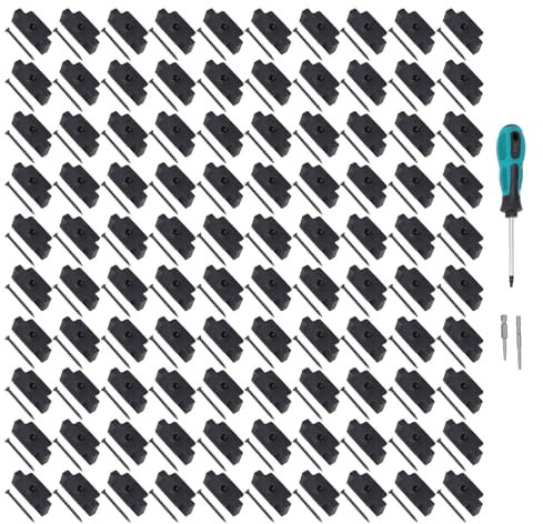 Lot de 100 clips de fixation cachés pour fixation de terrasse - En nylon et plastique - Pour lames de terrasse - Clips de fixation avec