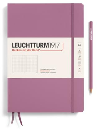LEUCHTTURM1917 - Notebook Hardcover Composition B5-219 Numbered Pages for Writing and Journaling (Dusty Rose, Dotted)