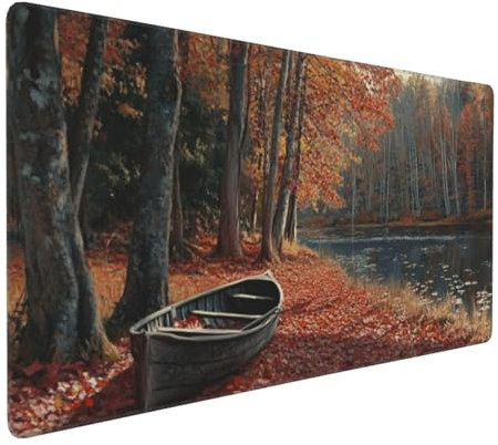 Large Mouse Pad 900x400x4mm Autumn Gaming Mouse Mat Landscape XL Mousepad Anti-Fray Stitched Edges with Non-Slip Rubber Base,Ergonomic Mouse Pad Extended Desk Mat,for Home Office Accessories PC,Laptop