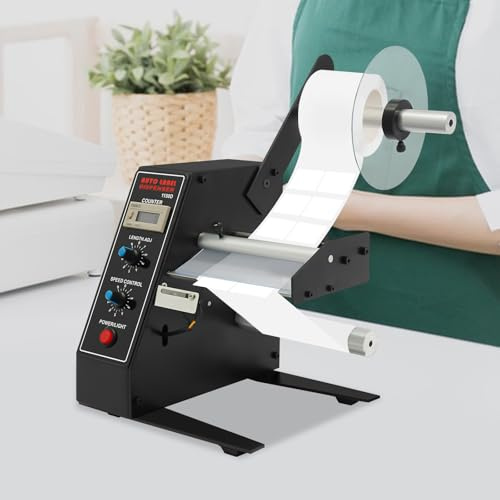 WindWilder Automatischer Etikettenspender mit 0-999999 Automatische Zählung für Etiketten, Länge 10-150mm Breite 5-140mm, 20x21x22cm, Schwarz