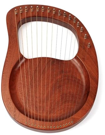 XPJYUA Lyre Harp 16 Saiten Holz Leier Harfe Metall Saiten Mahagoni Massivholz String Instrument Junge Mädchen Urlaub Geschenke