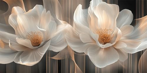 Malen Nach Zahlen Blume Malen Nach Zahlen Erwachsene Retro DIY mit Rahmen Ölgemälde Set Malen Basteln mit Pinseln und Acrylfarben Kreativ Set für Erwachsene,Home Wand Dekor Geschenk 100x200cm E-1268