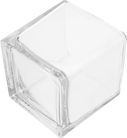 OUNONA Quadratische Glasvase Klare Moderne Pflanzglasvase Quadratische Blumenvase Tischblumenvase Würfelvase