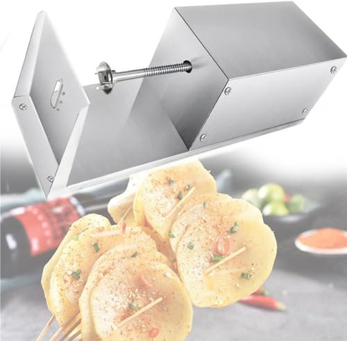 CWCQGH Affettatrici elettriche, Tornado Potato Spiral Cutter, Affettatrice per Patate Tornado elettrica Macchina Automatica per Tagliare Le Patate a Spirale Twister